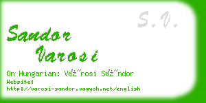 sandor varosi business card